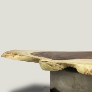 Enrico live edge wooden coffee table with metal base