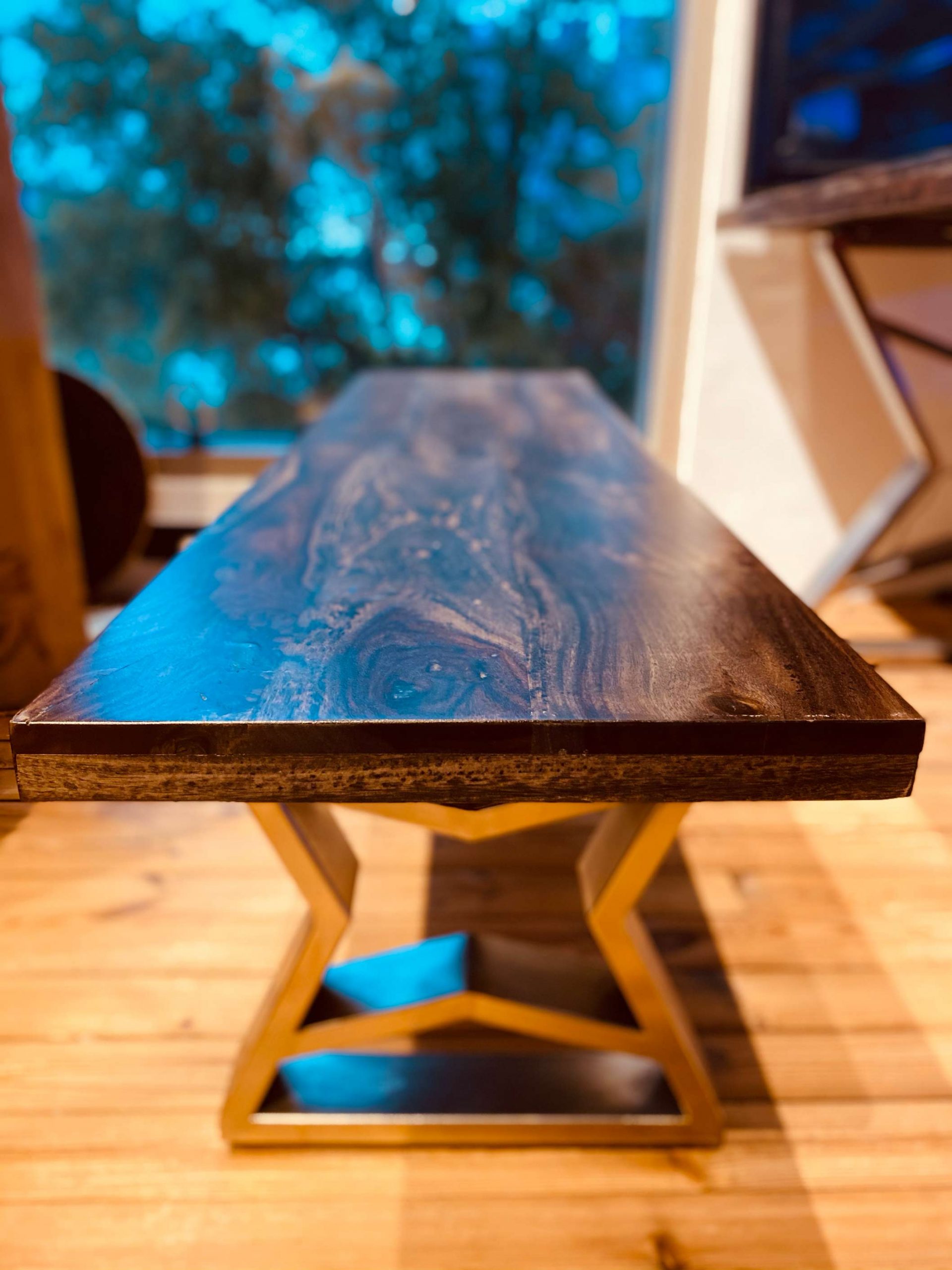 Suar Wood Table Side View