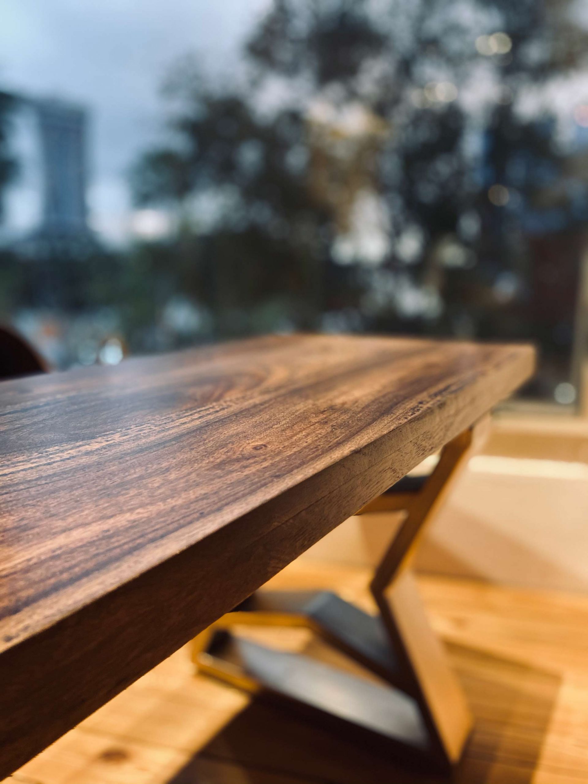 Suar Wood Table Angled View