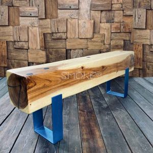 solid wood Logan Aqua Epoxy Bench