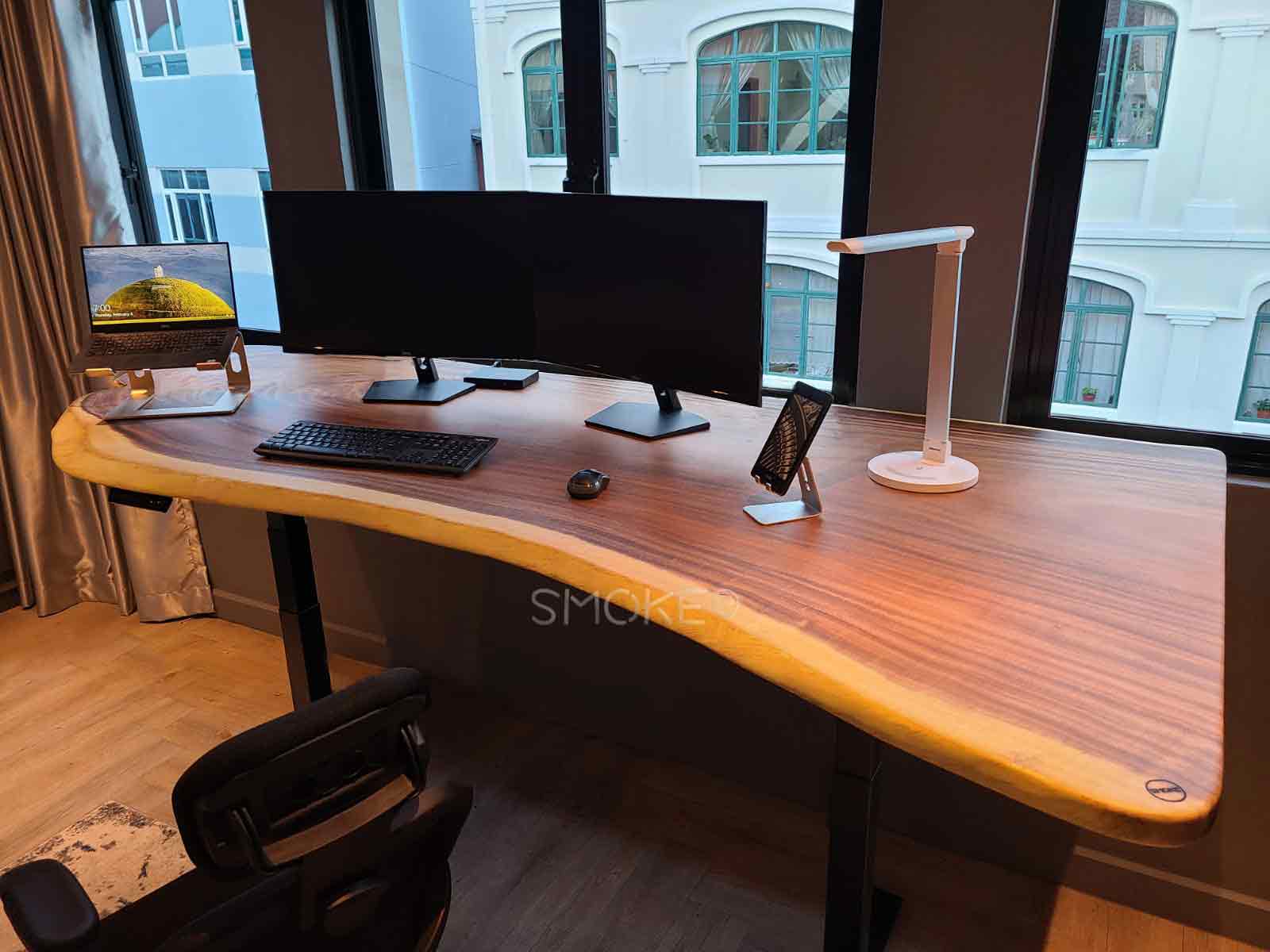 desk with wood top