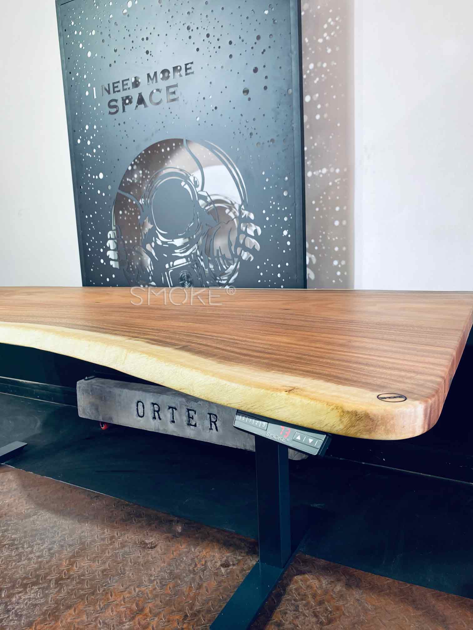 solid wood work desk live edge hydraulic table