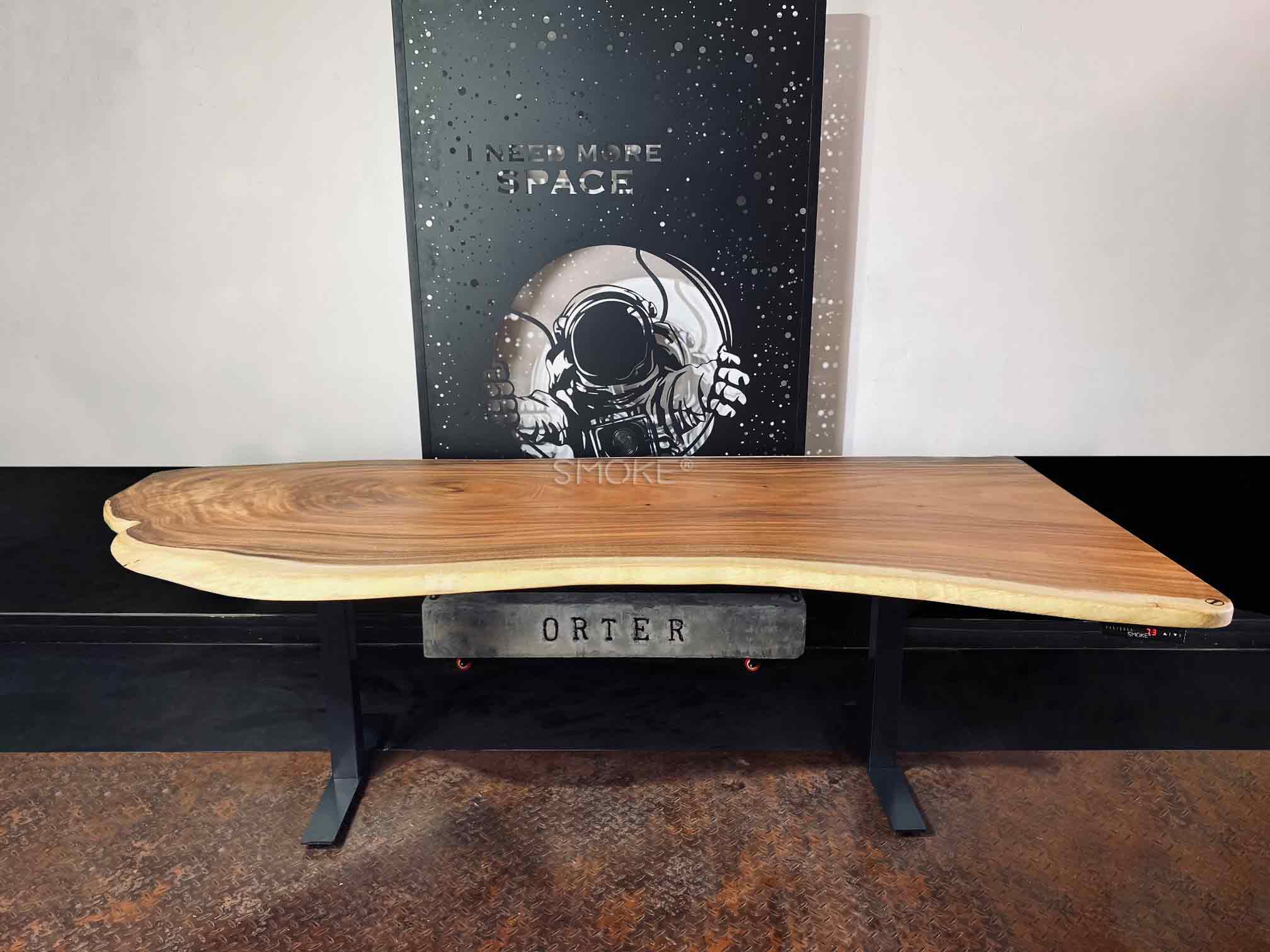 live edge work desk hydraulic table