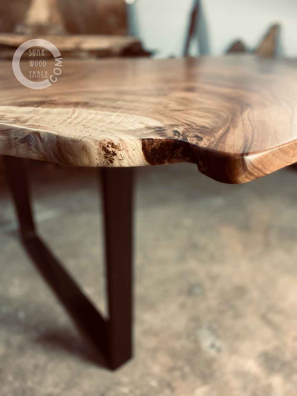 self-made wood table