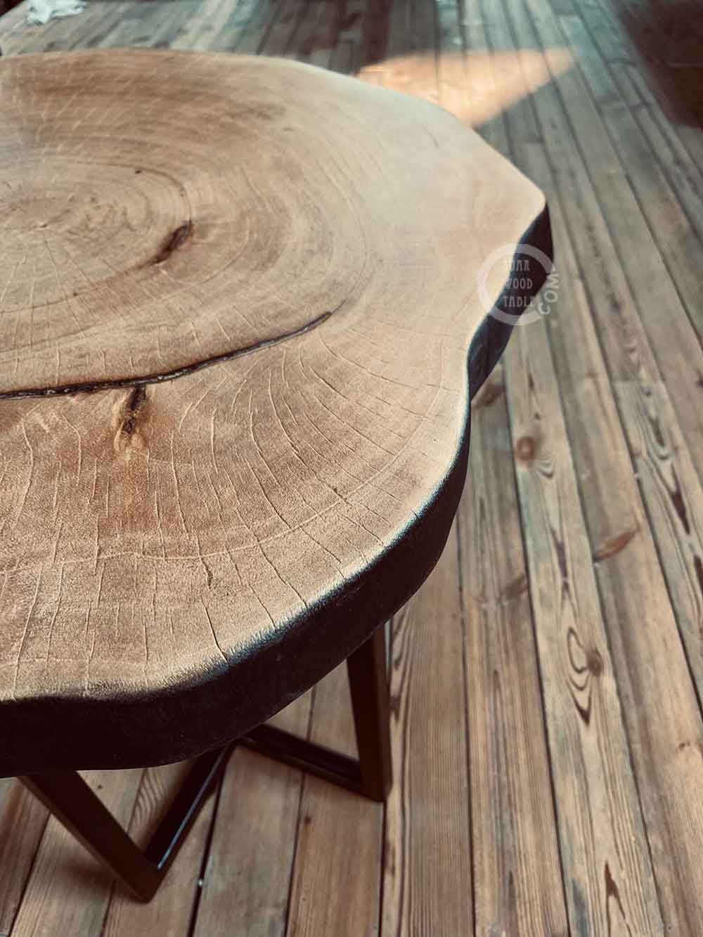 Close Up Of A Rustic Finish Side Table