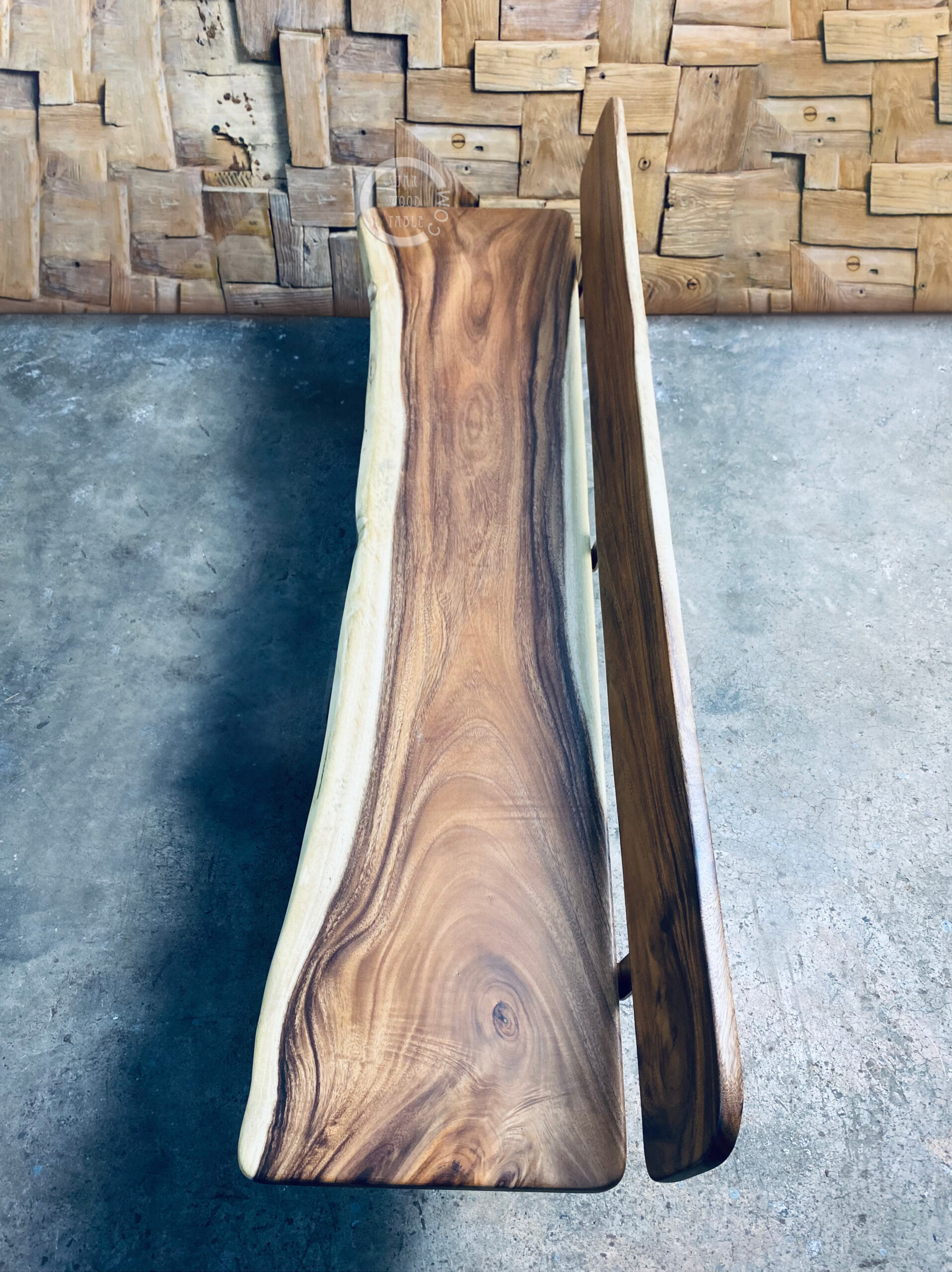 Custom South American Walnut Wood Bench